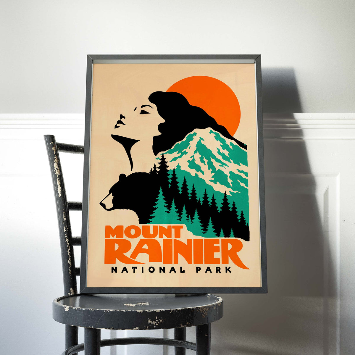 Mount Rainier National Park Vintage Travel Print