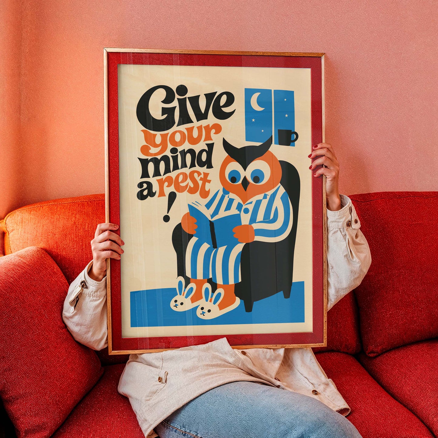 Give Your Mind Rest Owl Poster Bedroom