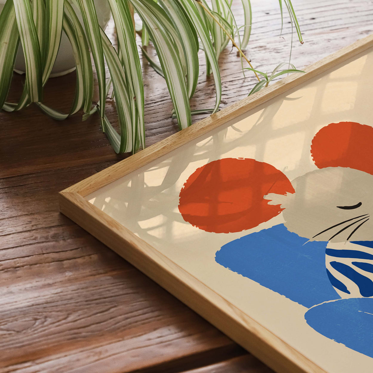 Reading Mouse Library Wall Art Print
