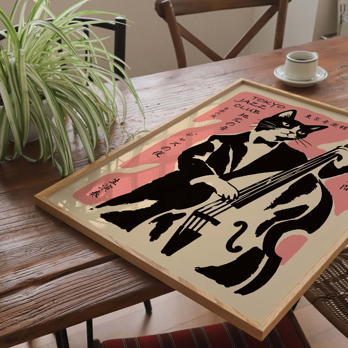 Tokyo Jazz Cat Bass Print