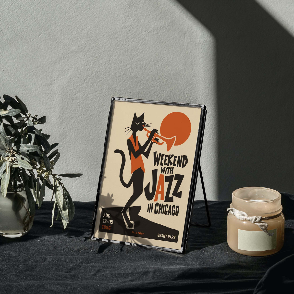 Jazz Cat Chicago Poster