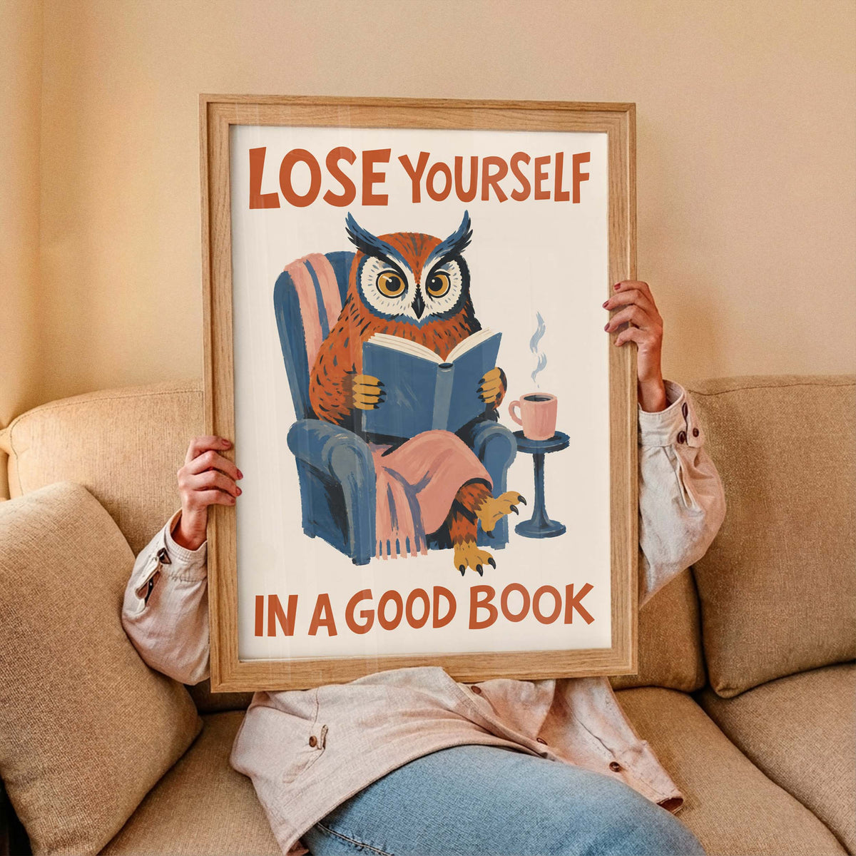 Wise Owl Reading Book Wall Art