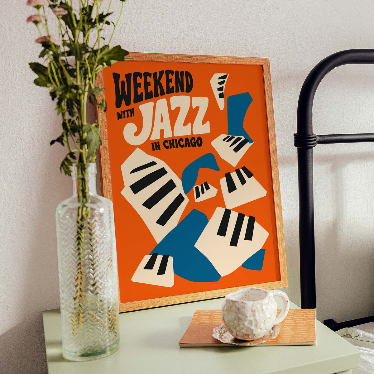 Chicago Jazz Piano Keys Poster