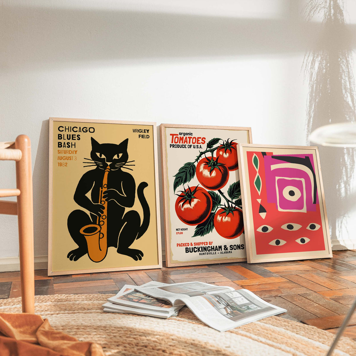 Chicago Blues Cat Saxophone Poster