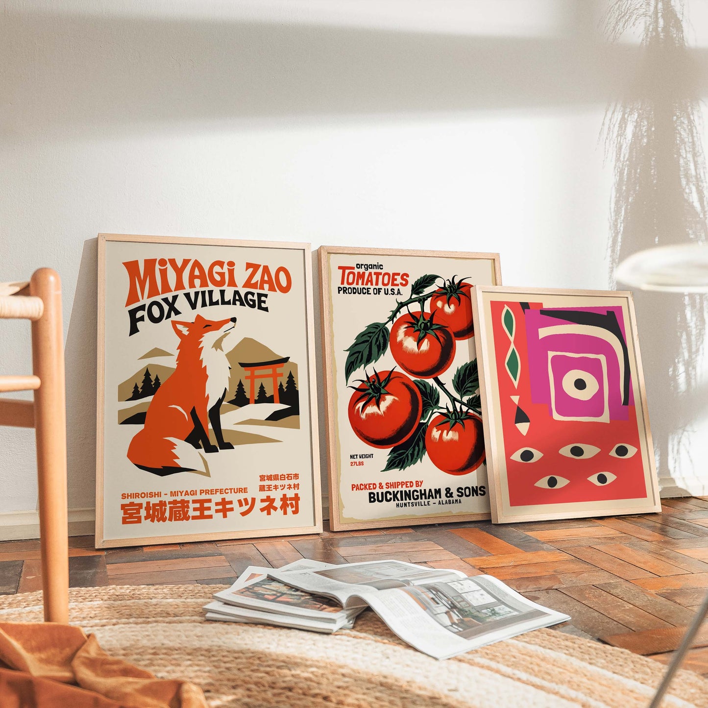 Fox Village Poster For Cozy Reading Nook