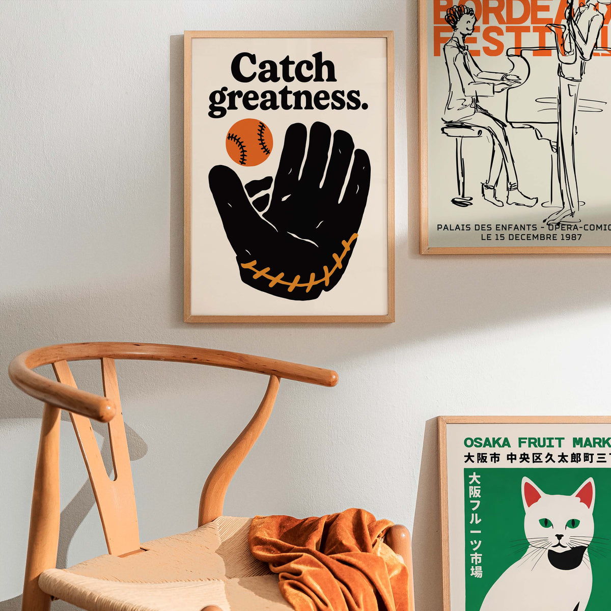 Baseball Glove Vintage Sports Poster Wall Art