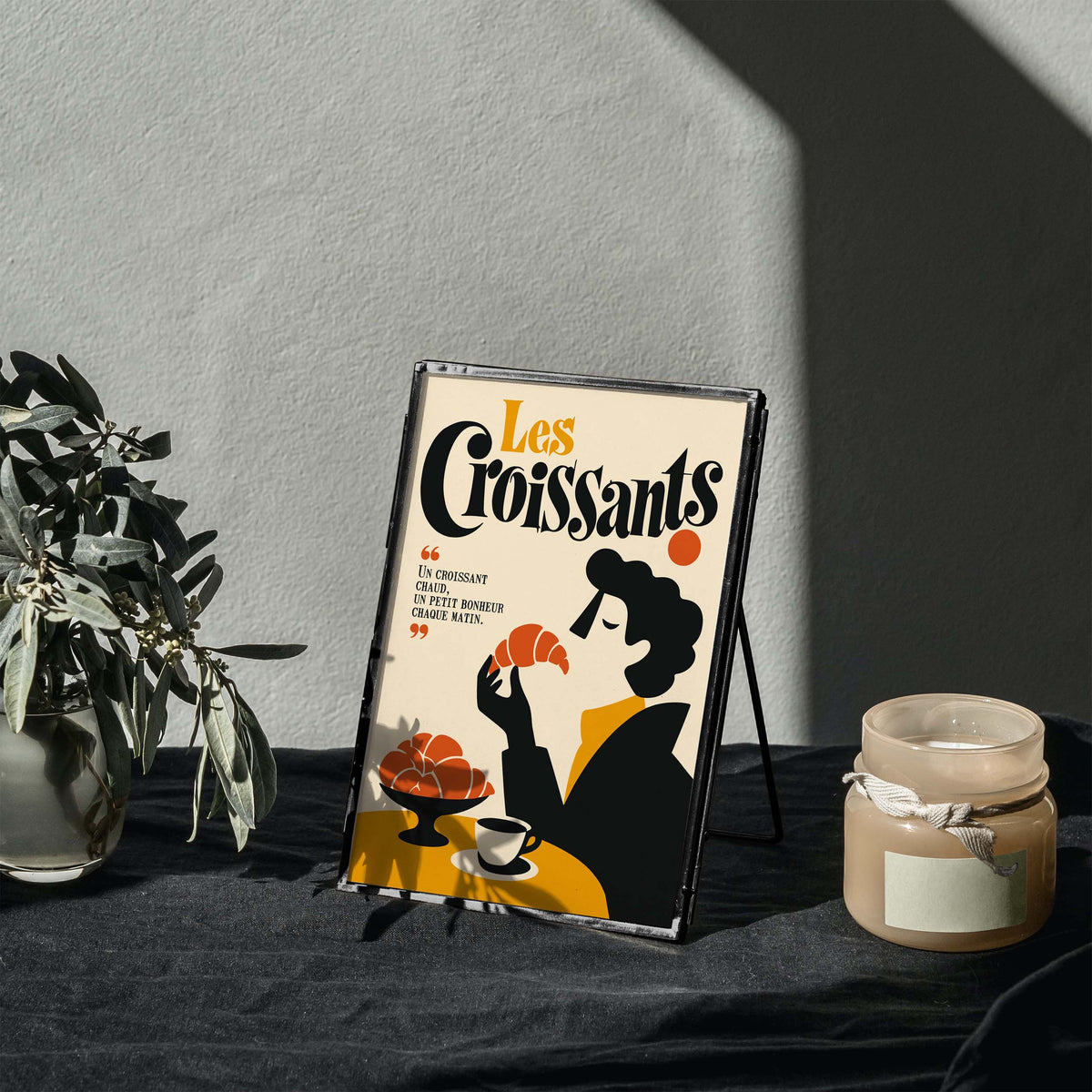 French Croissant Cafe Print