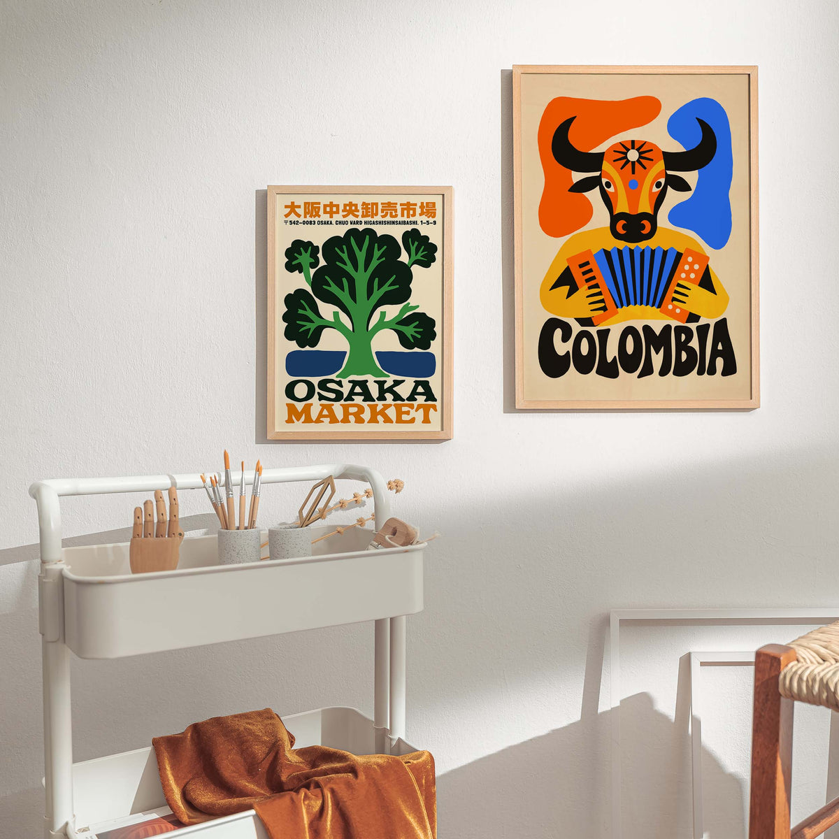 Colombia Accordion Cow Poster