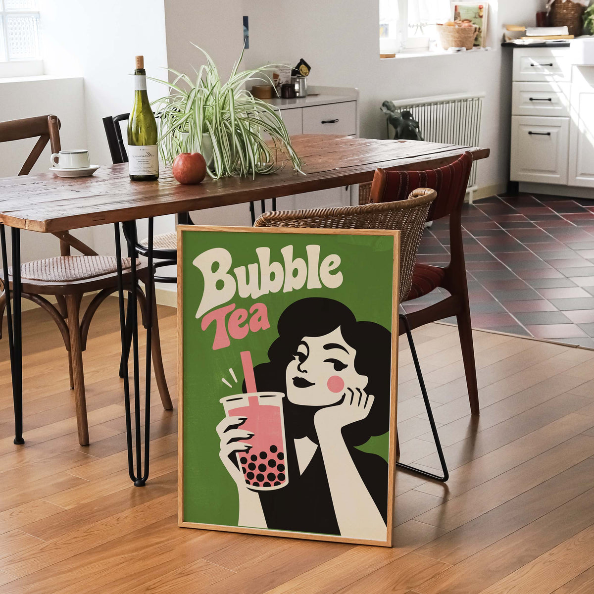 Bubble Tea Girl Poster Print