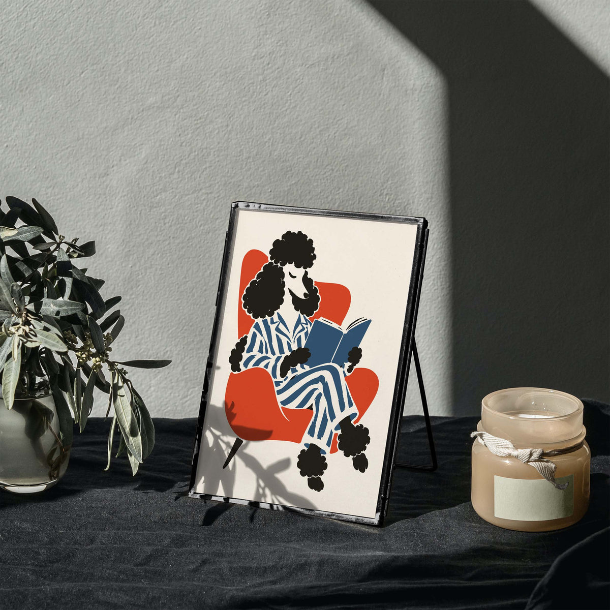 Reading Person Library Wall Art Print