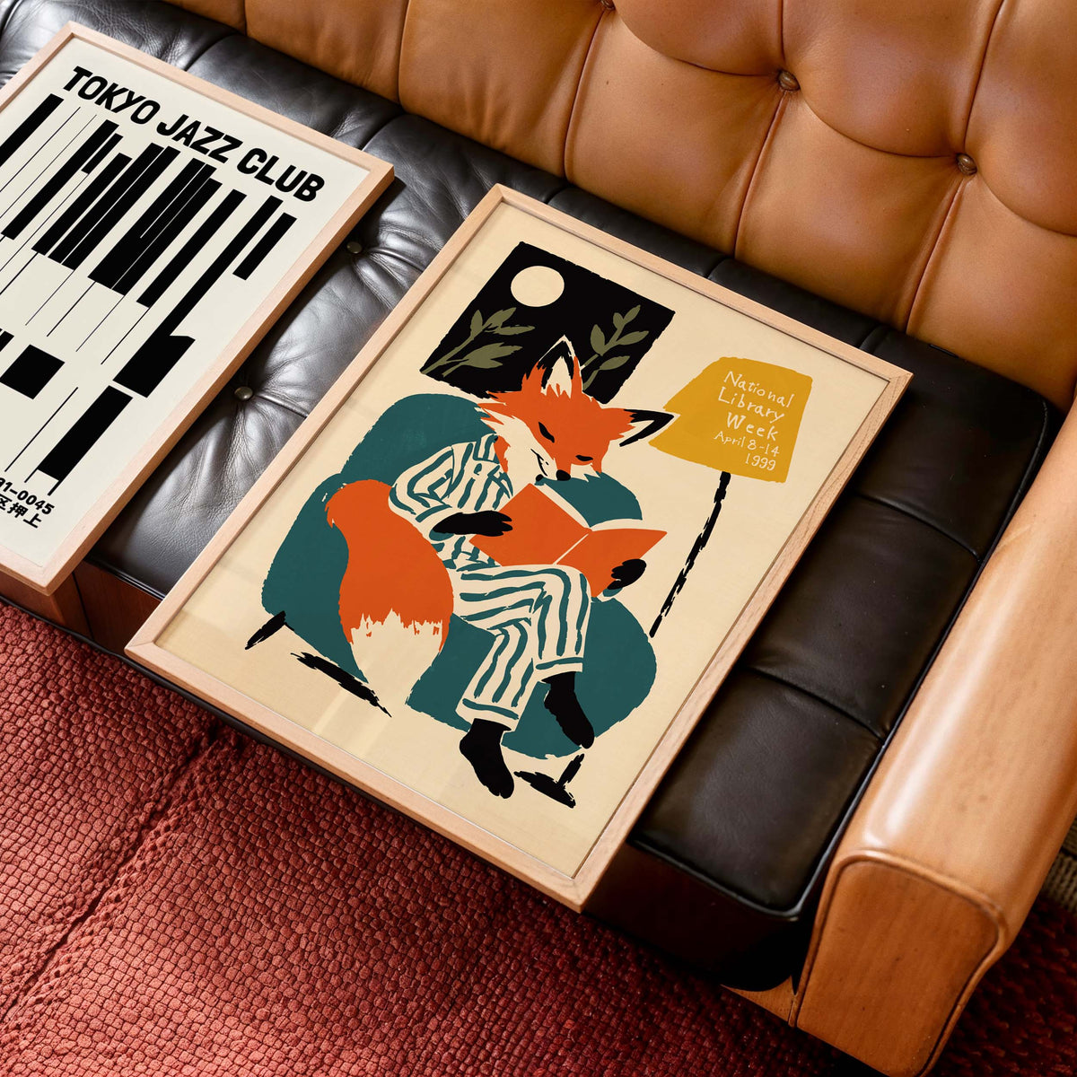 Reading Fox Library Poster Print