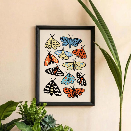 Colorful Moths Collection Poster