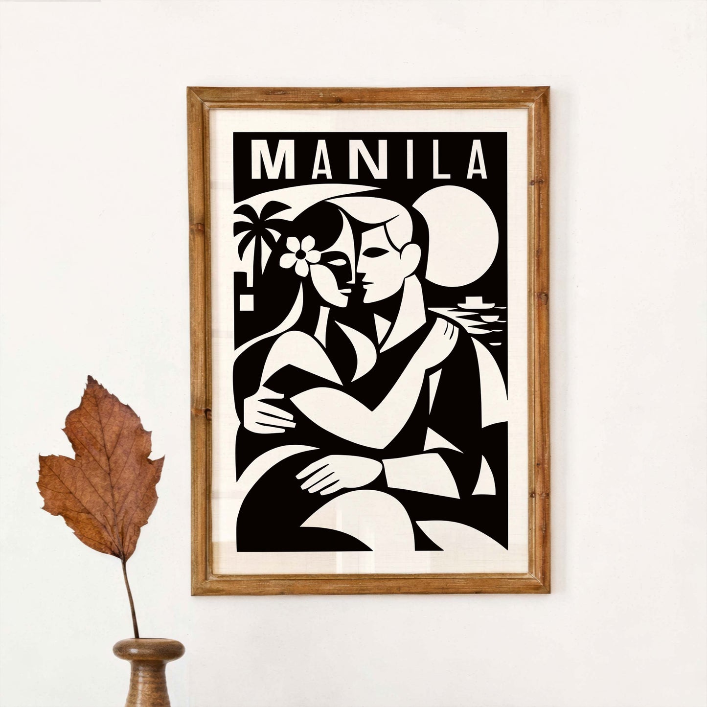 Manila Travel Poster Romantic Couple Print