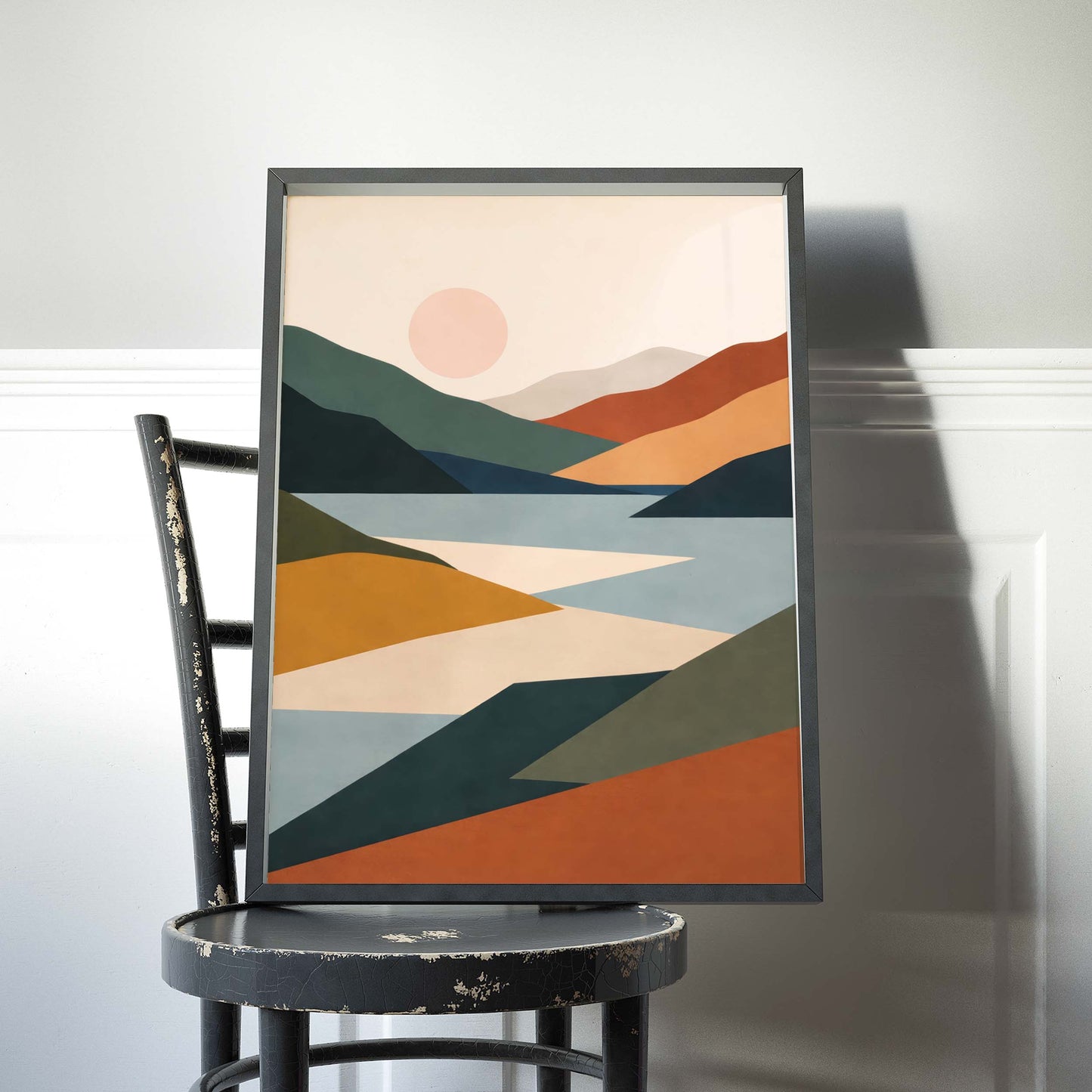 Abstract Landscape River Poster Wall Art
