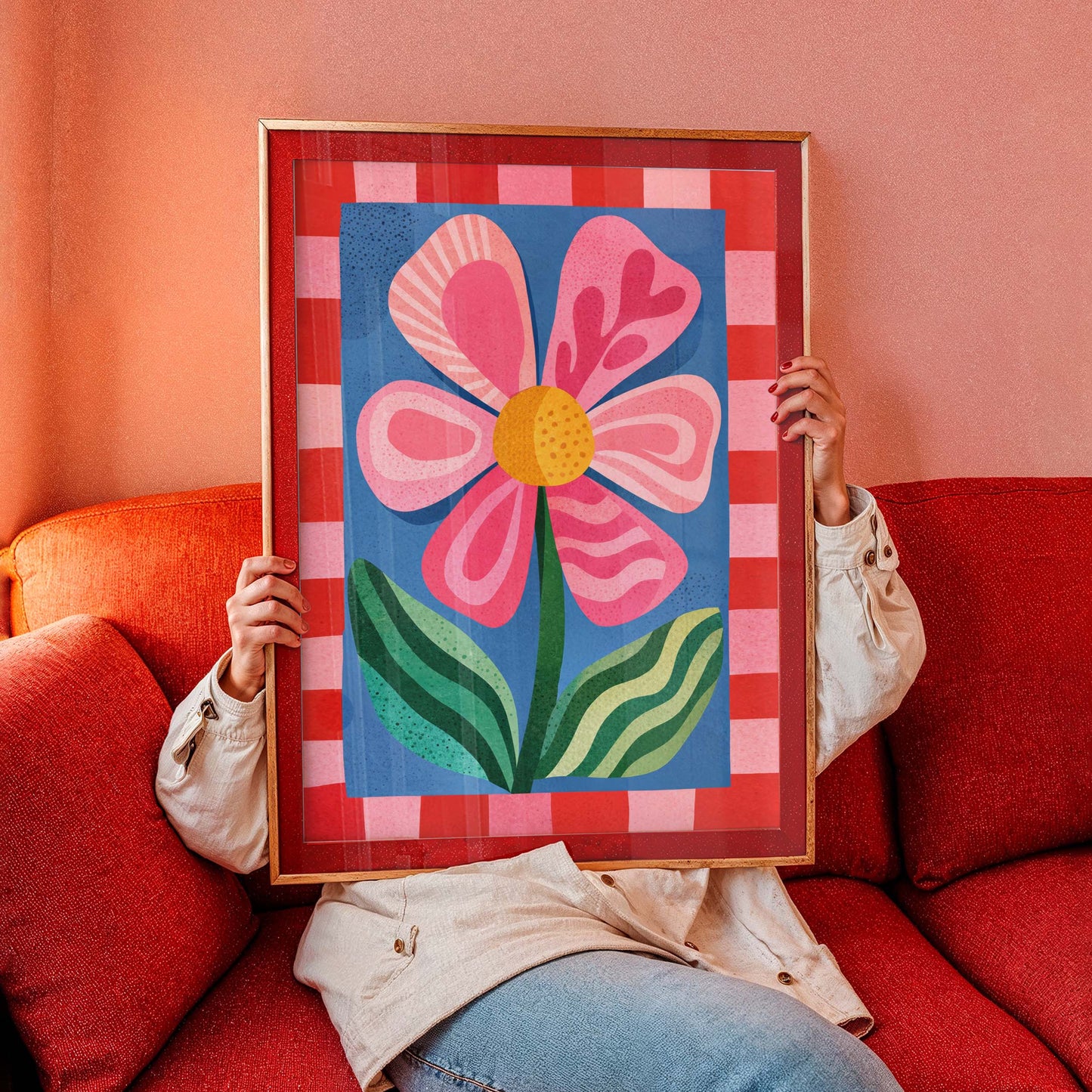 Colorful Retro Flower Art Print