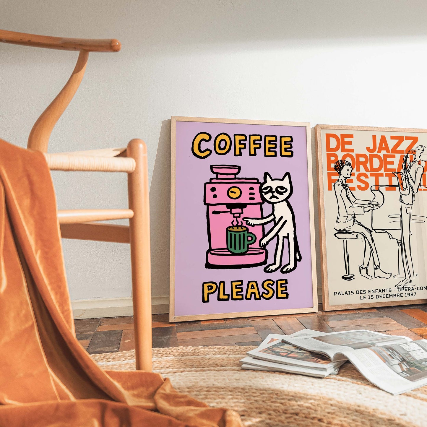 Coffee Cat Poster Print