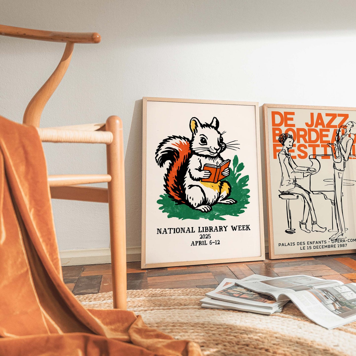 National Library Week Squirrel Poster