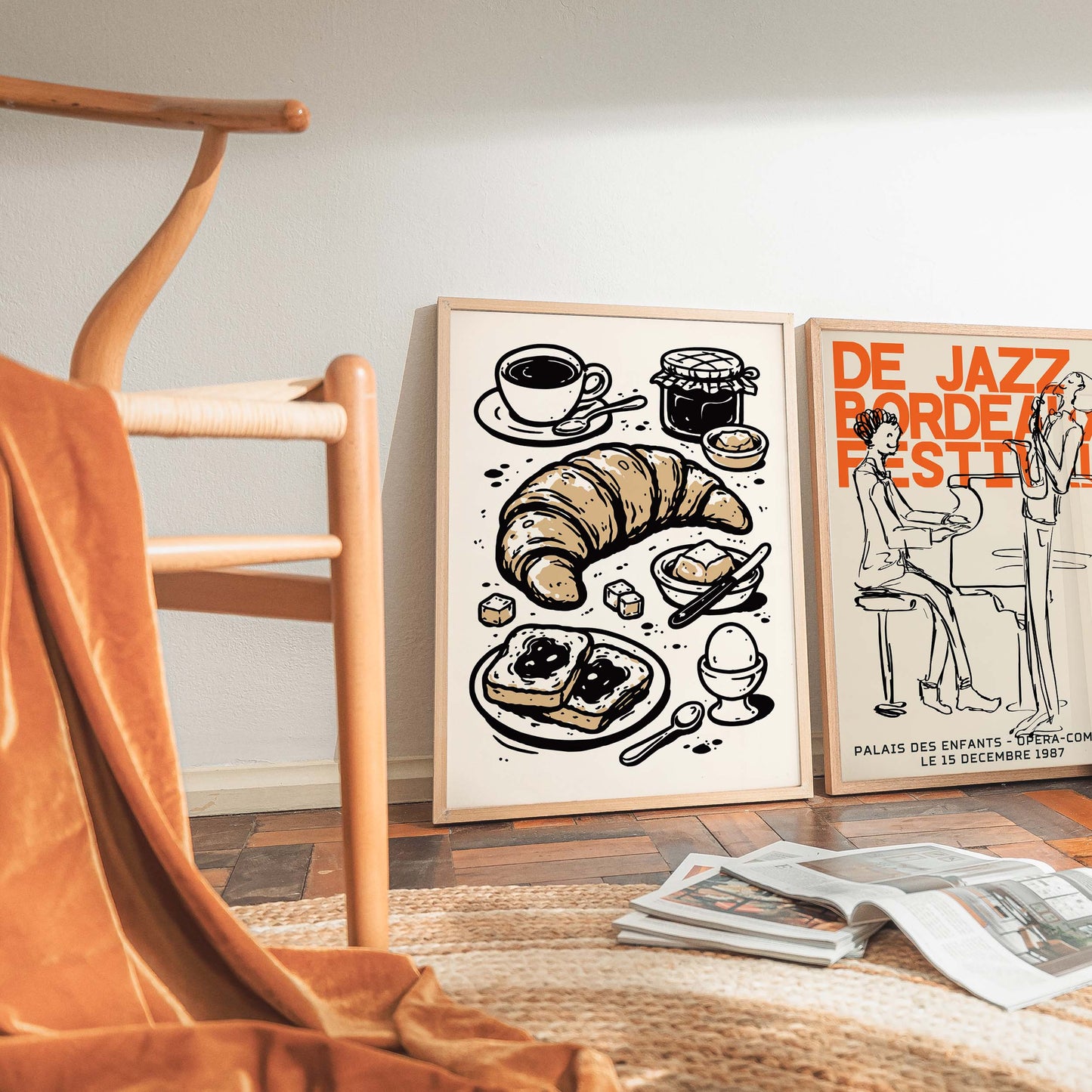 Classic Coffee and Croissant Poster