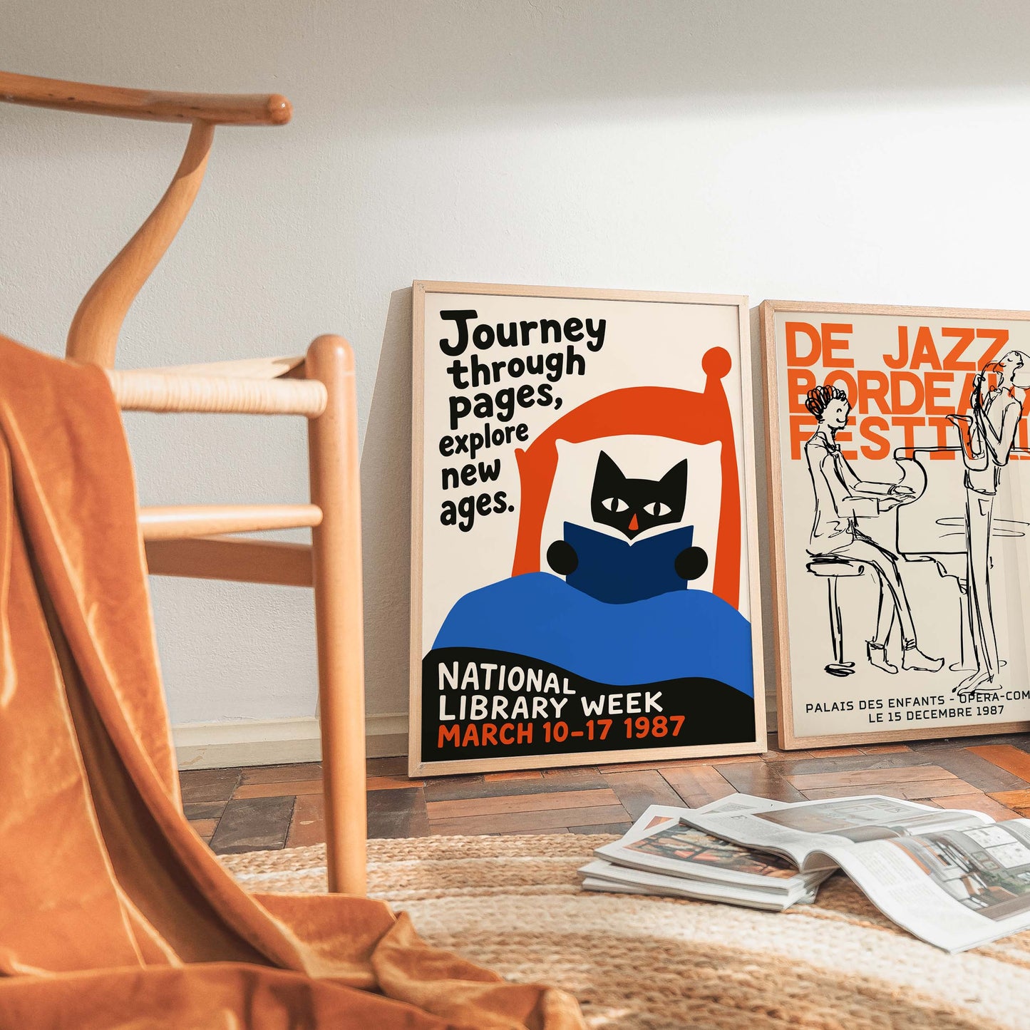 National Library Week Reading Cat Poster