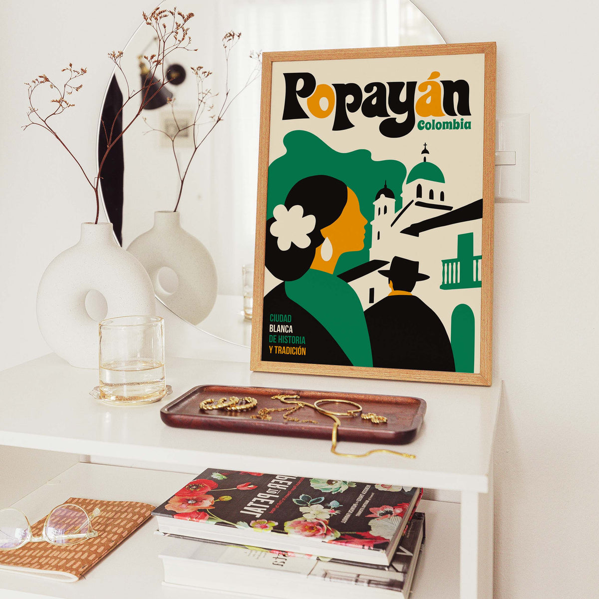 Popayan Colombia Travel Poster For Living Room