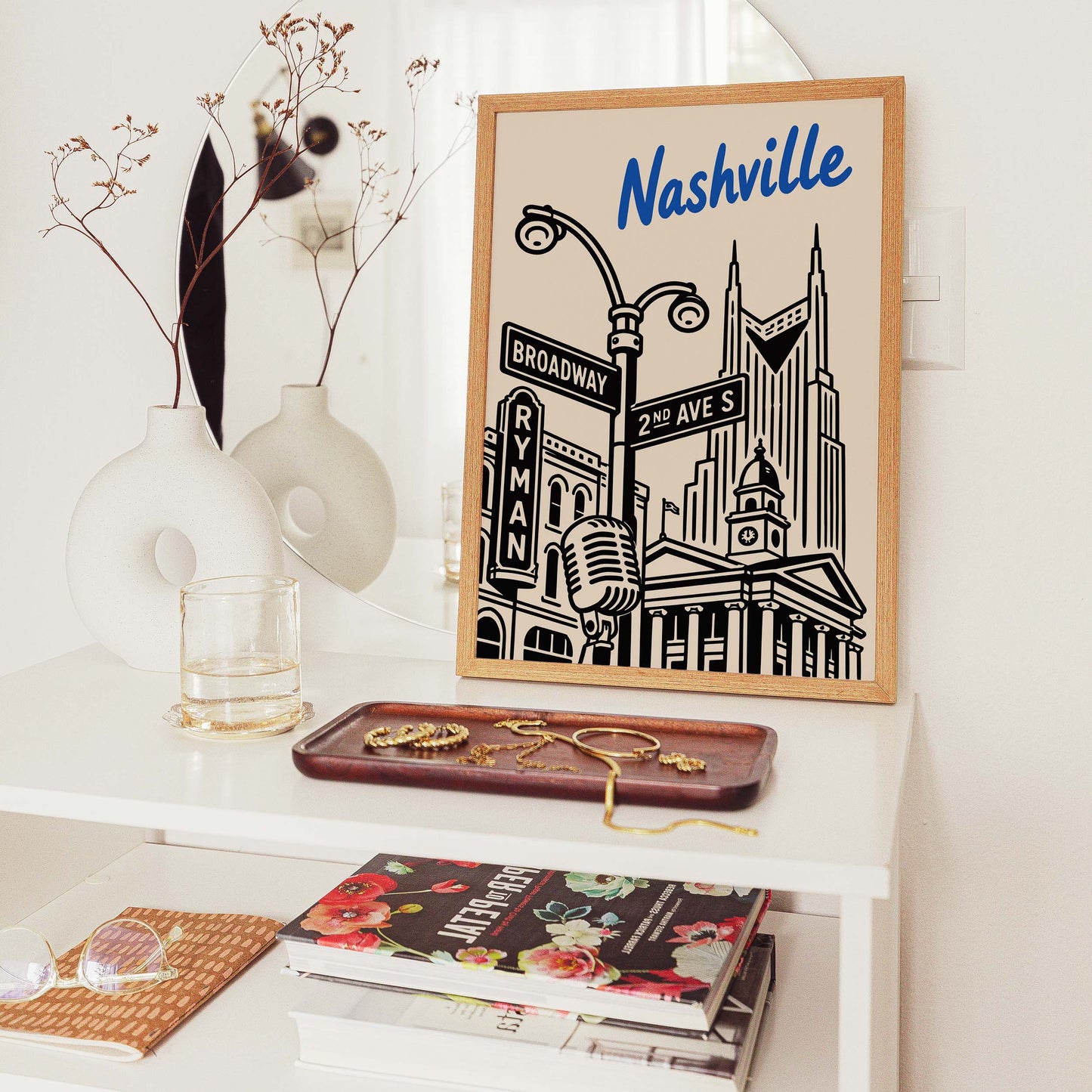Nashville Broadway Travel Poster Print