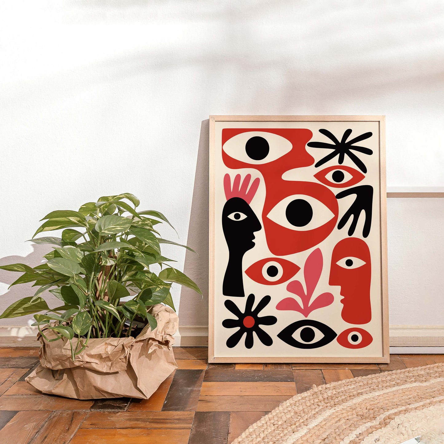 Abstract Faces Eyes Poster Print