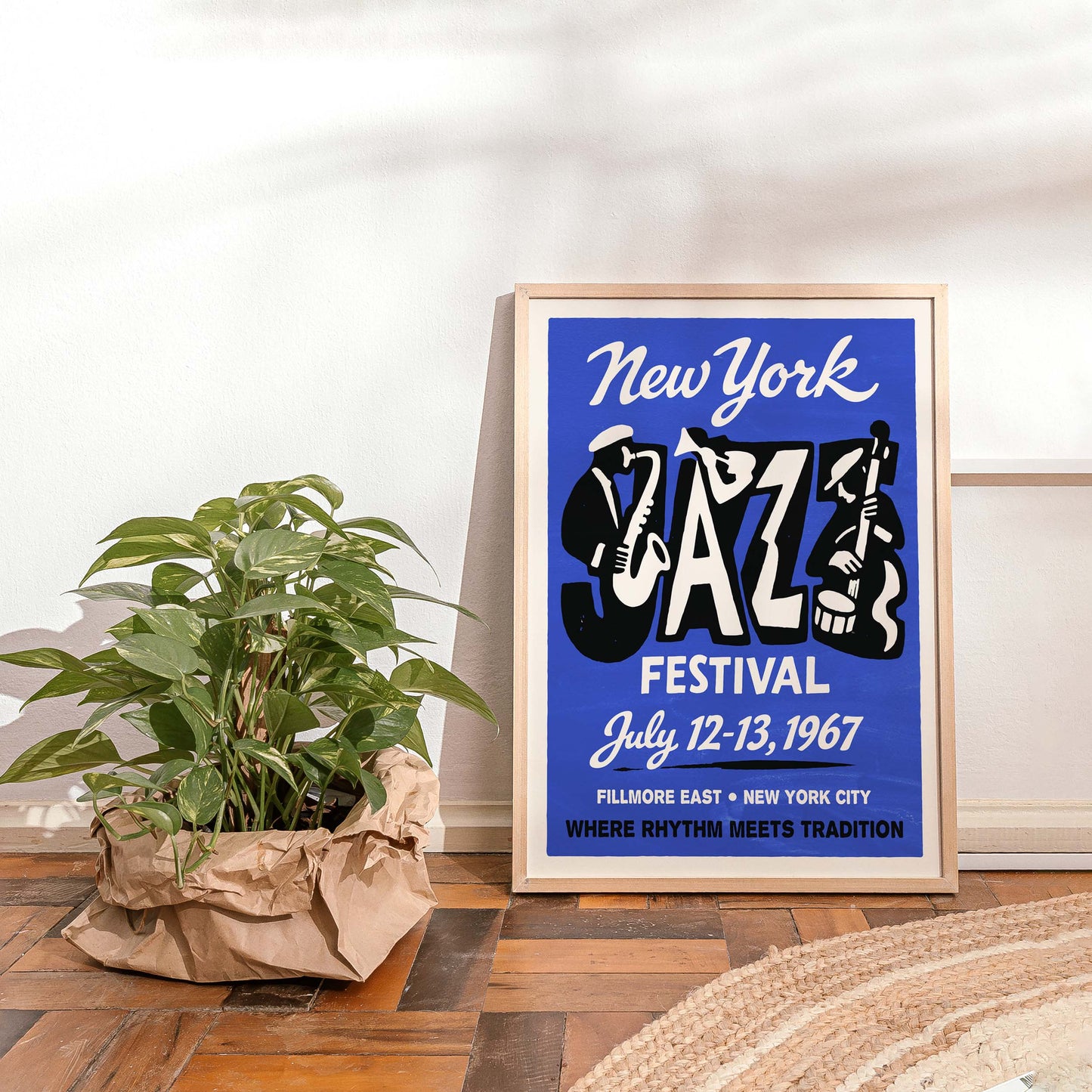 New York Jazz Festival Retro Music Print