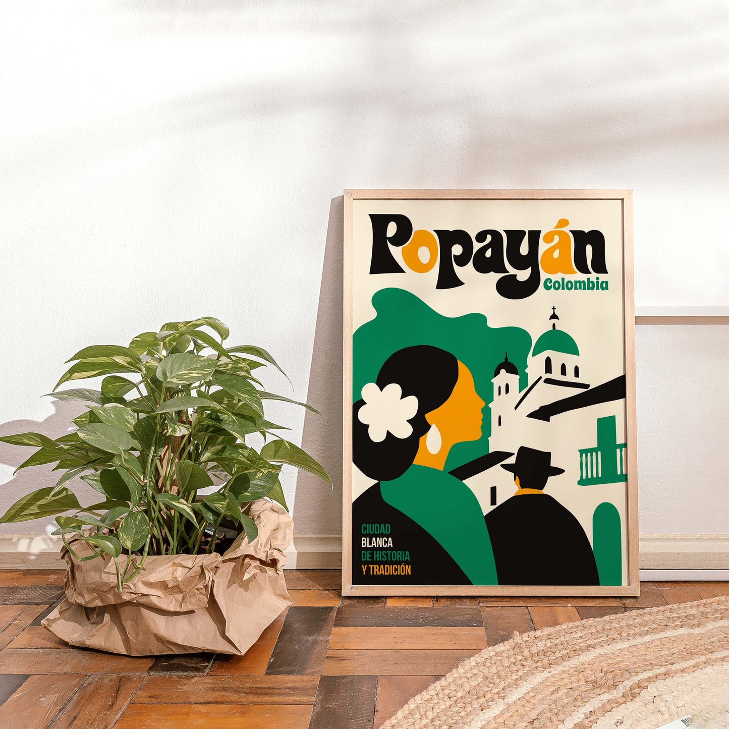 Popayán Colombia Travel Poster