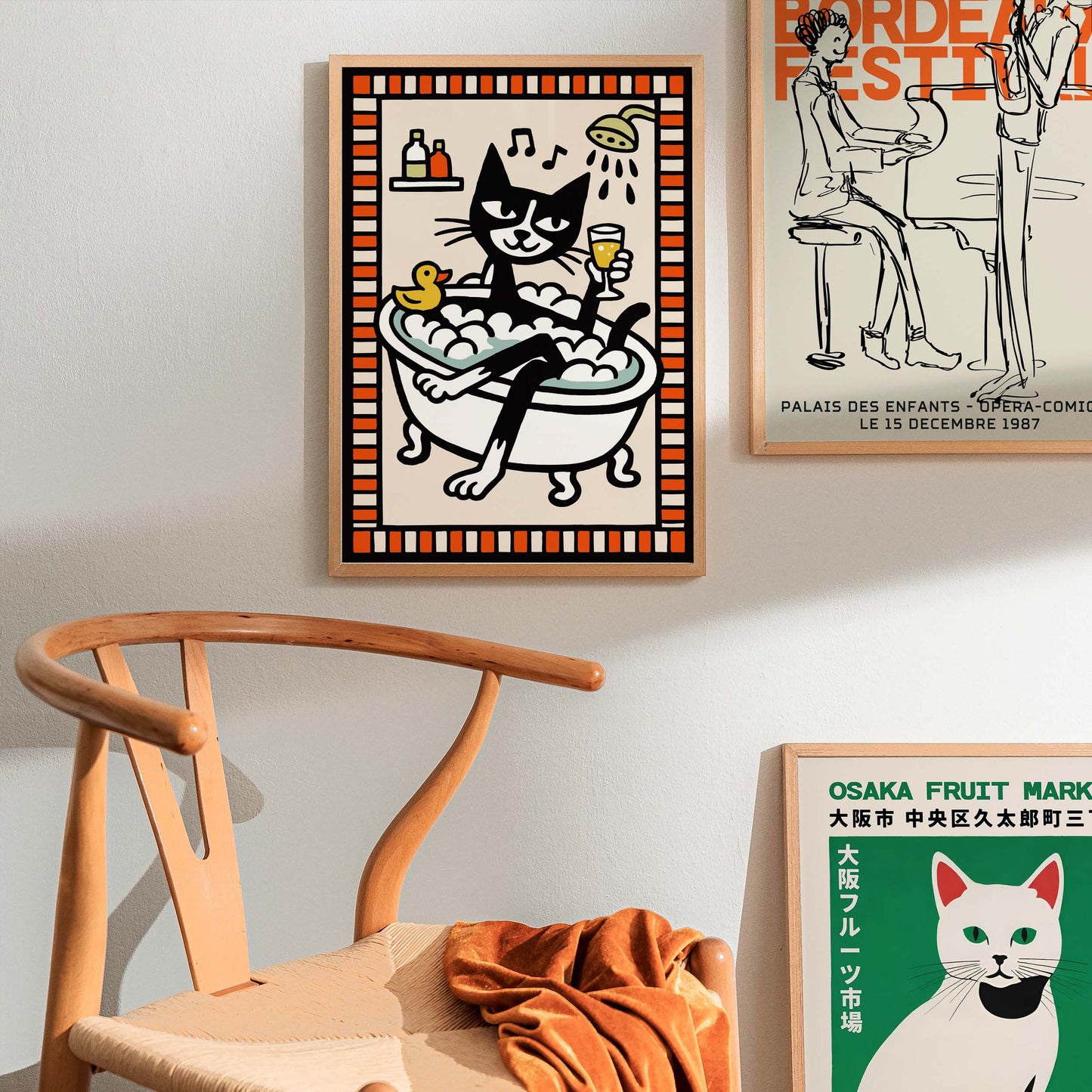 Cat Bathtub Relaxation Poster Print