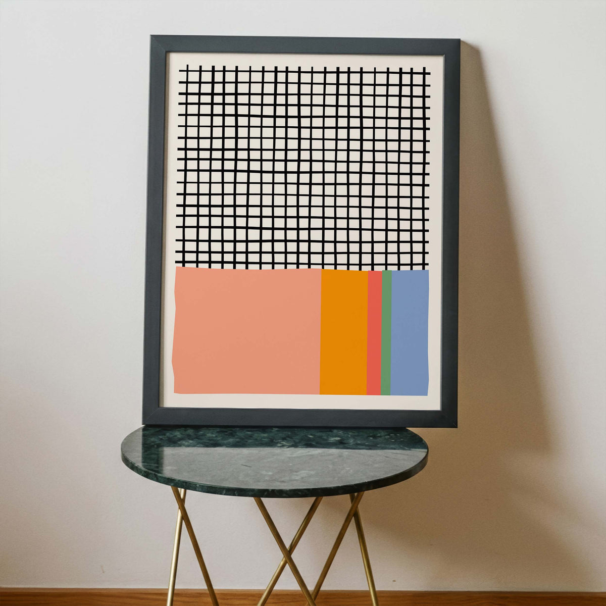 Abstract Grid And Color Blocks Poster