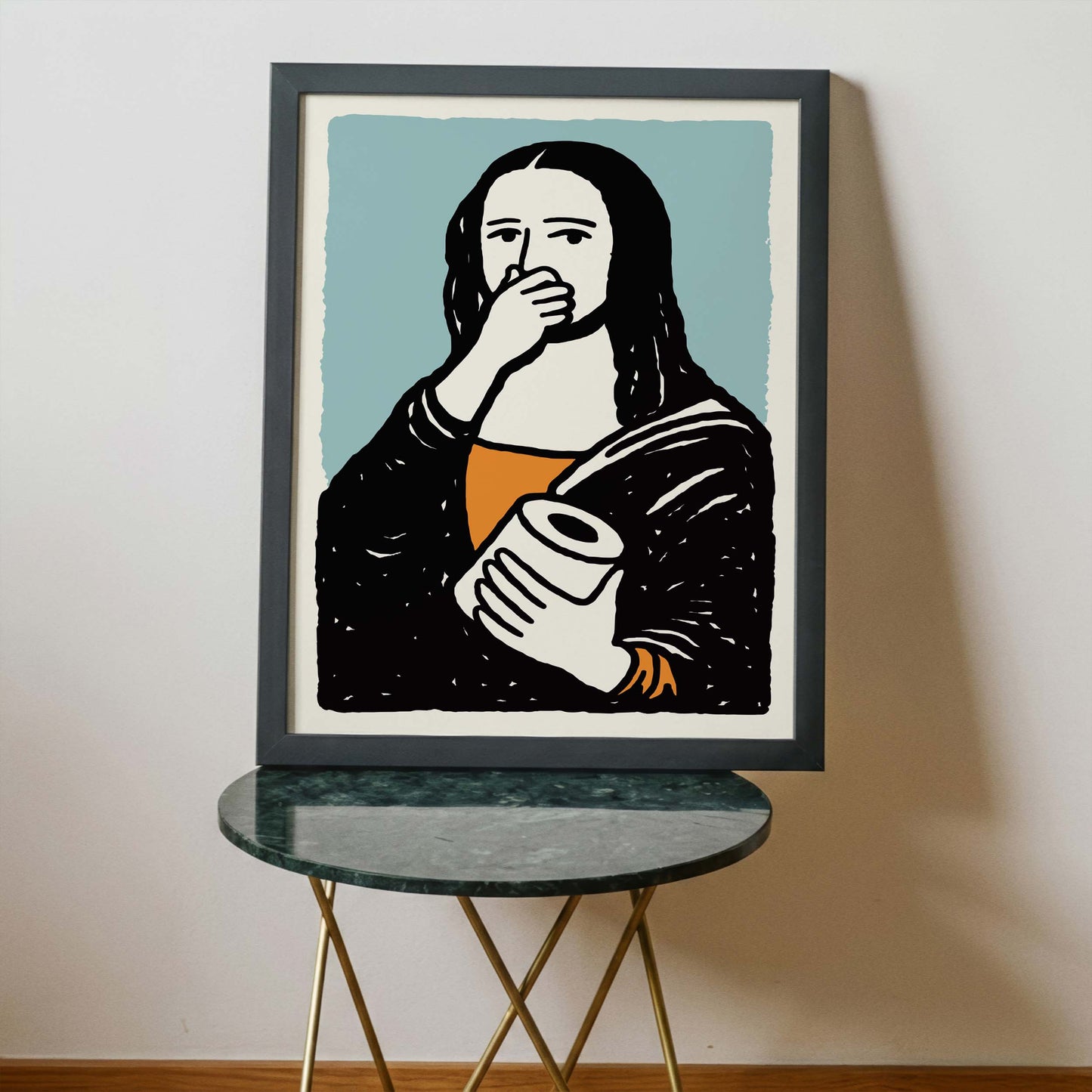 Funny Mona Lisa Toilet Paper Poster Wall Art