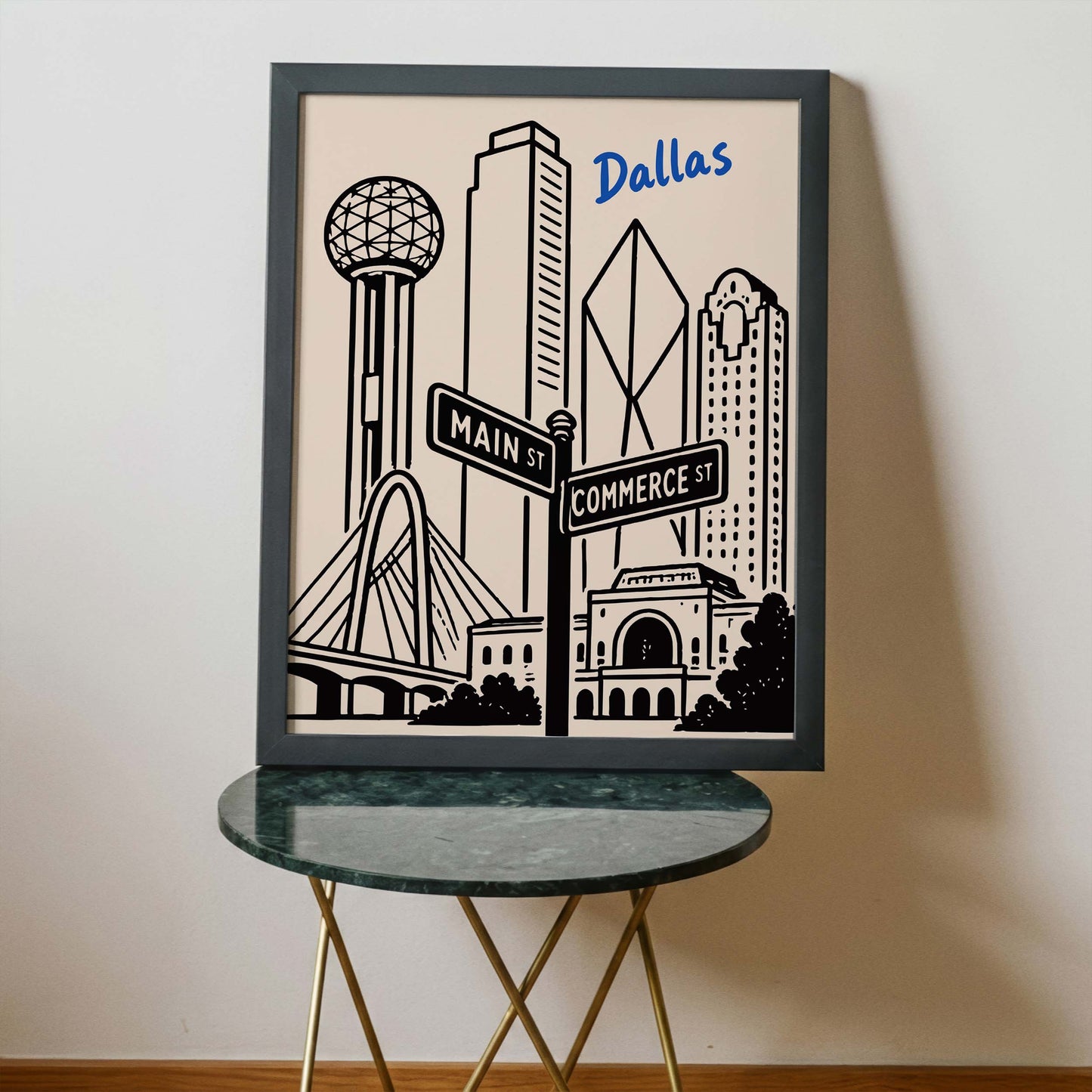 Dallas Texas Skyline Poster Print