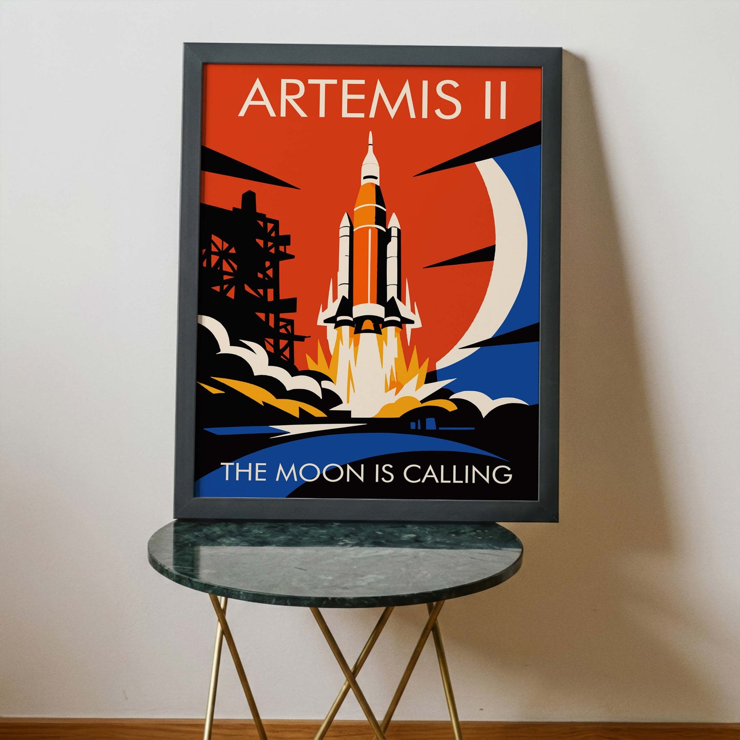 Artemis II Moon Rocket Poster Print