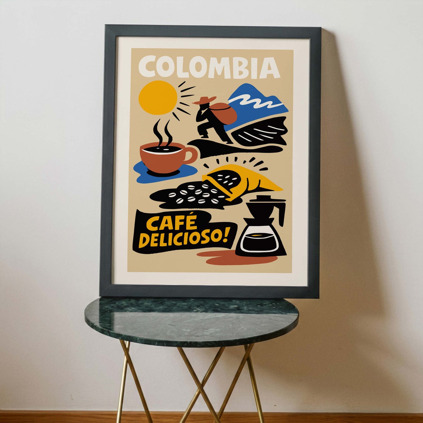 Colombia Coffee Travel Poster Print