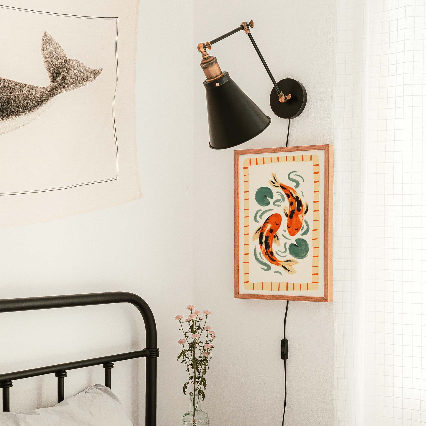 Koi Fish Illustration Wall Print