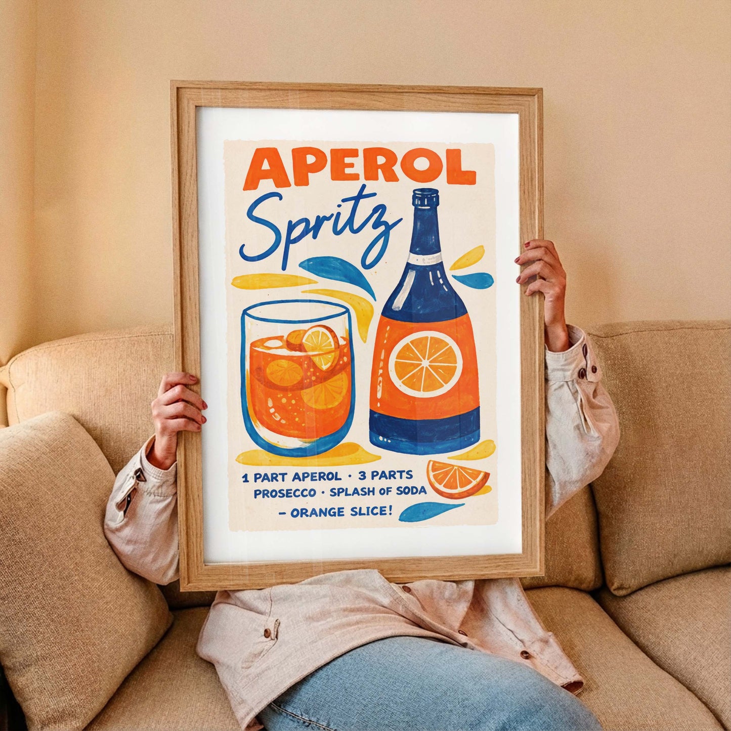 Aperol Spritz Cocktail Poster