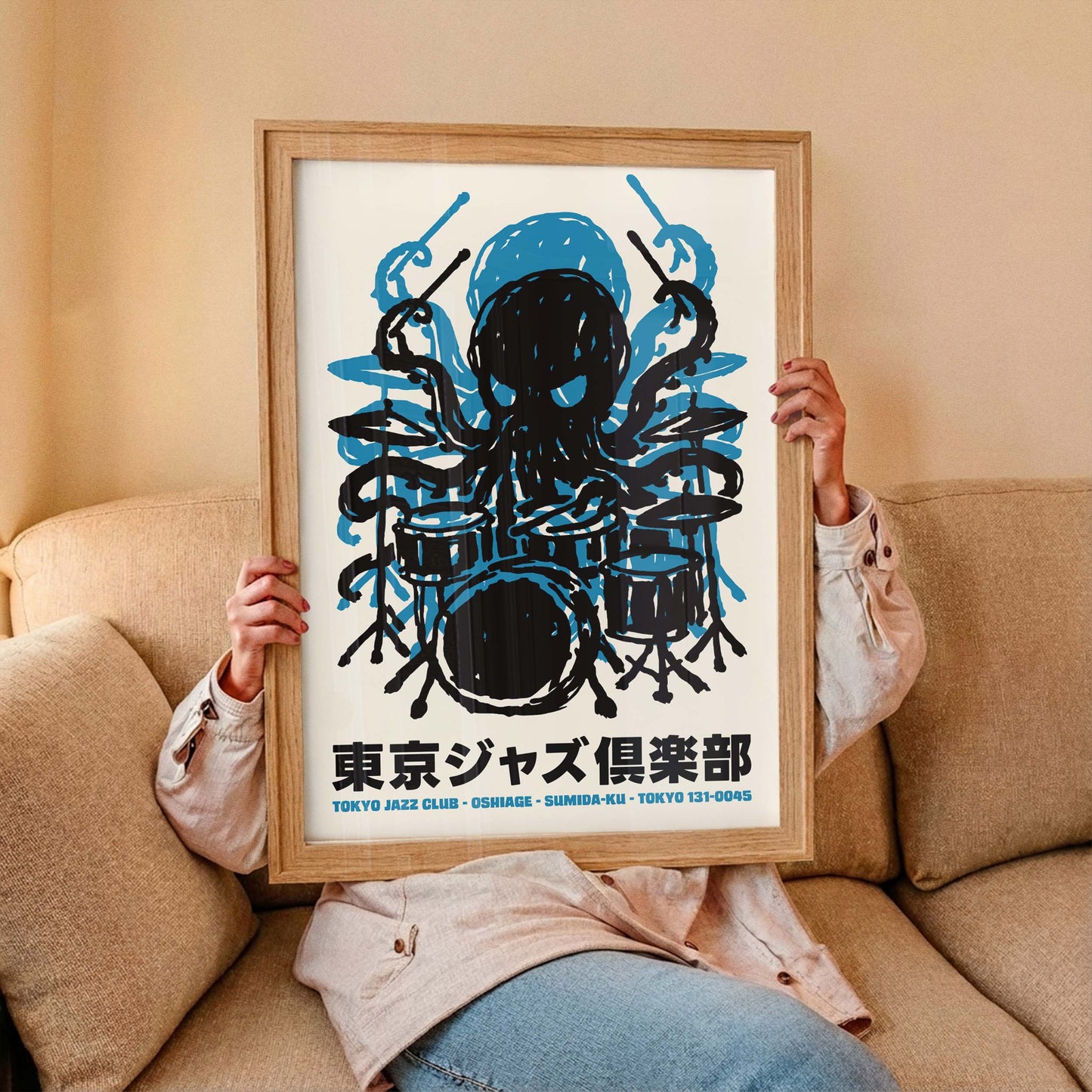 Tokyo Jazz Octopus Drum Poster