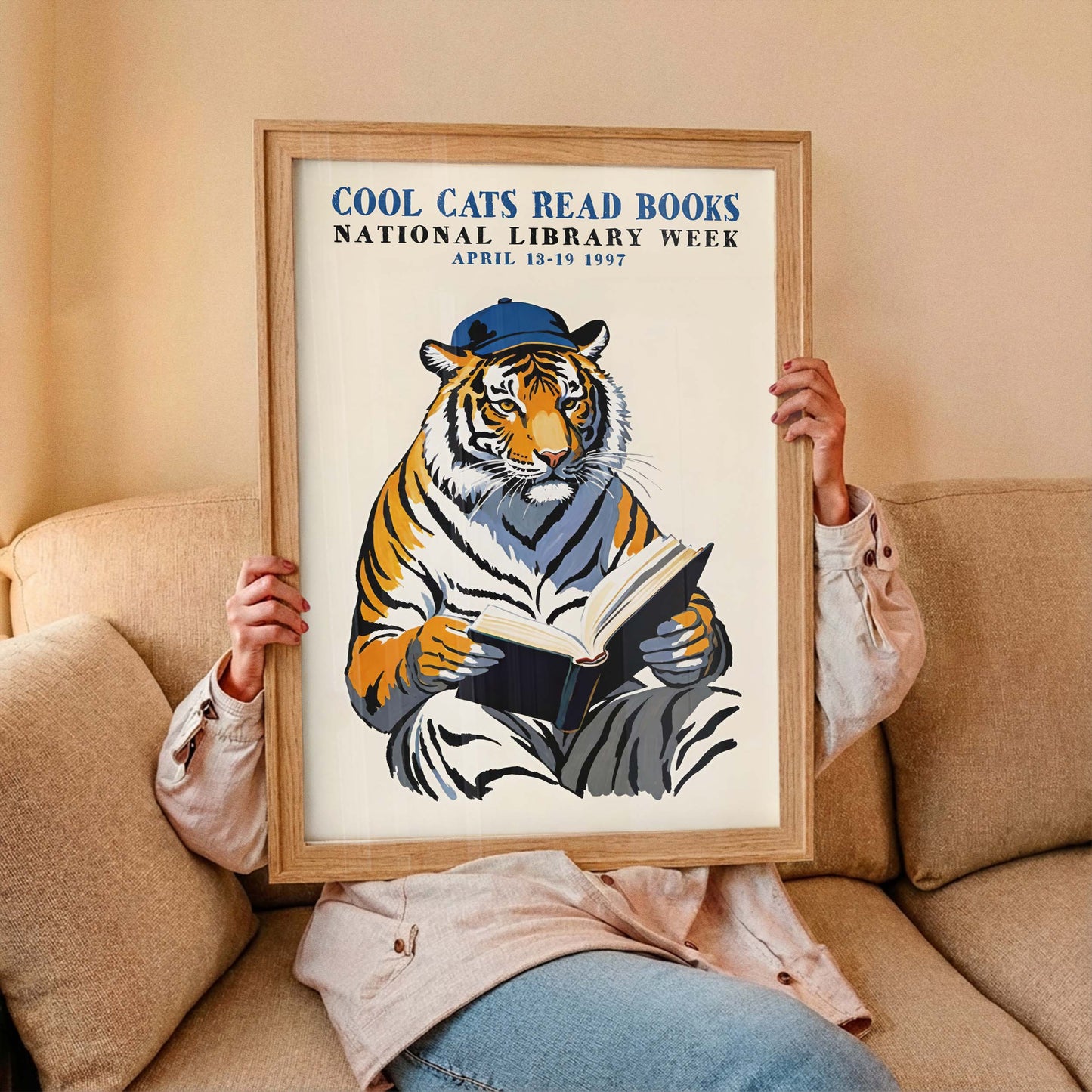 Library Week Tiger Poster Print