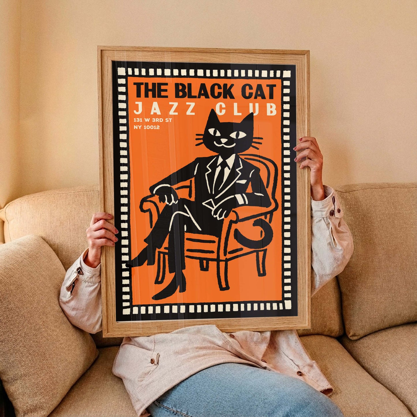 The Black Cat Jazz Club Poster Print