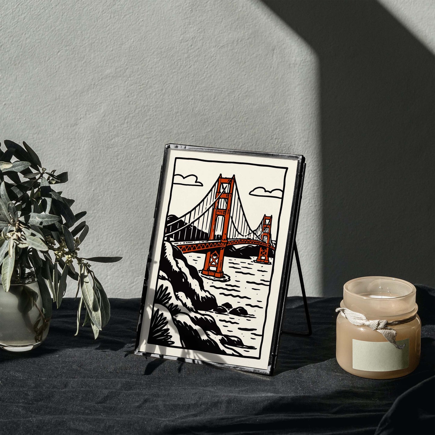 Golden Gate Bridge Illustration Poster