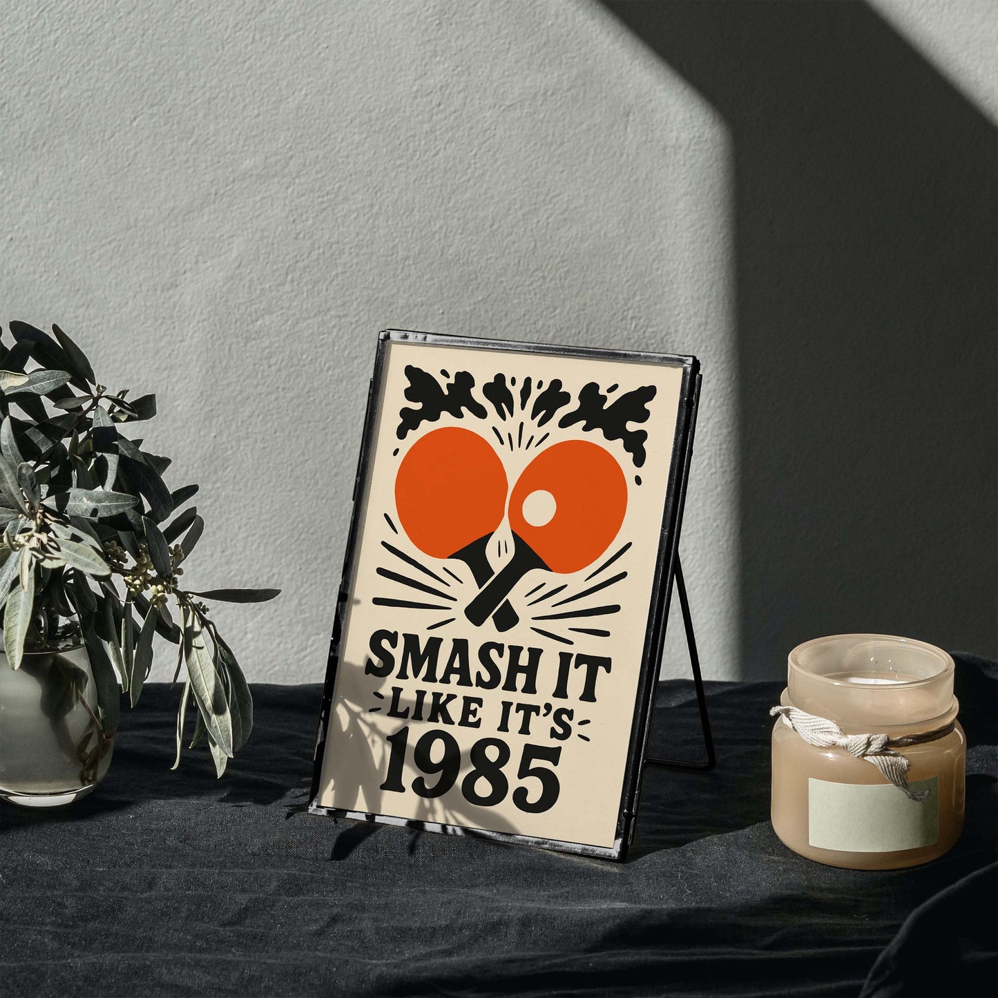 Table Tennis Retro Poster Print