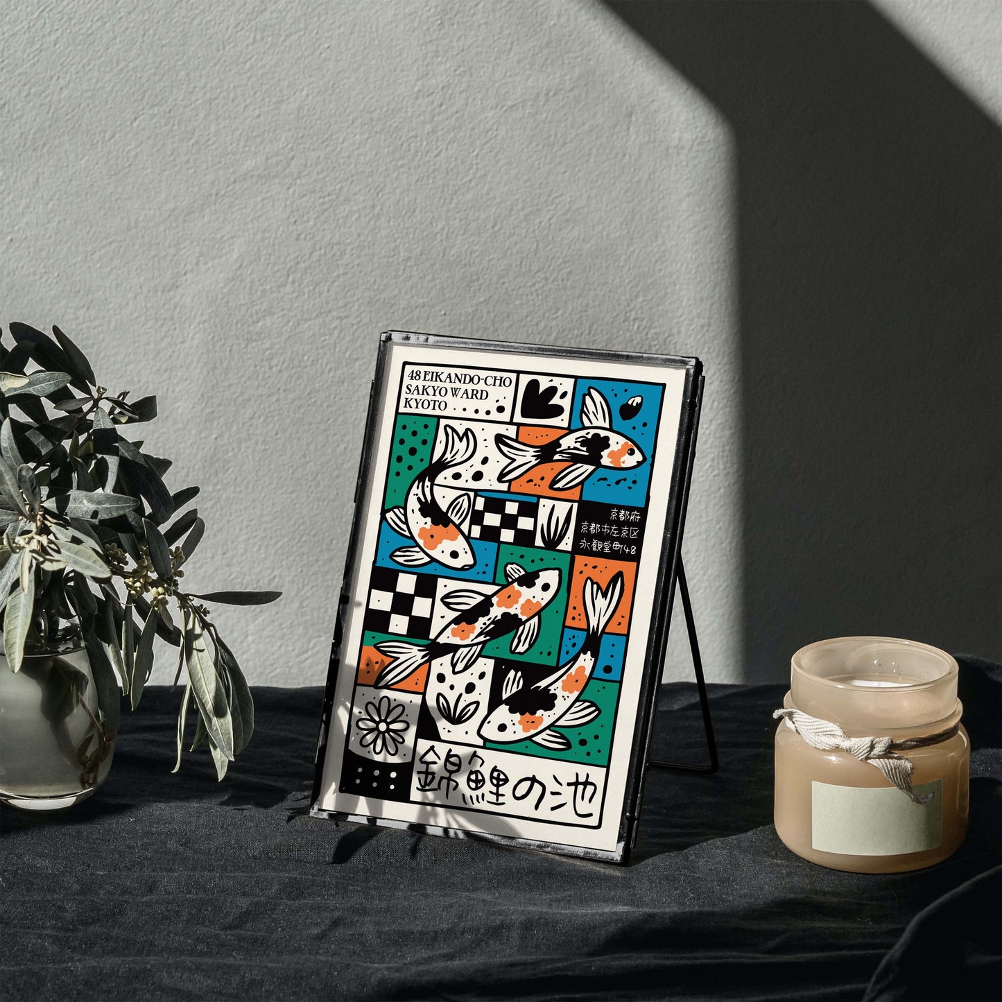 Colorful Koi Pond Art Print Poster