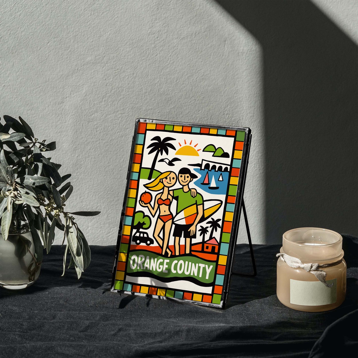 Orange County California Surf Travel Print