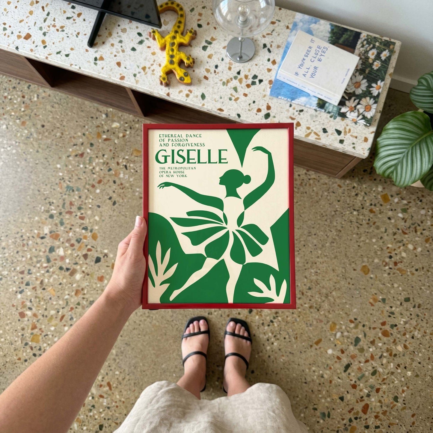 Green Giselle Ballet Art Deco Poster