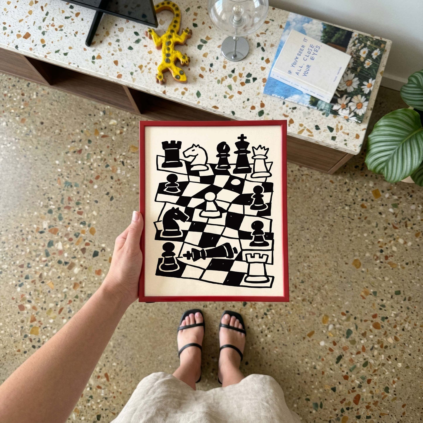Abstract Chess Board Poster Print