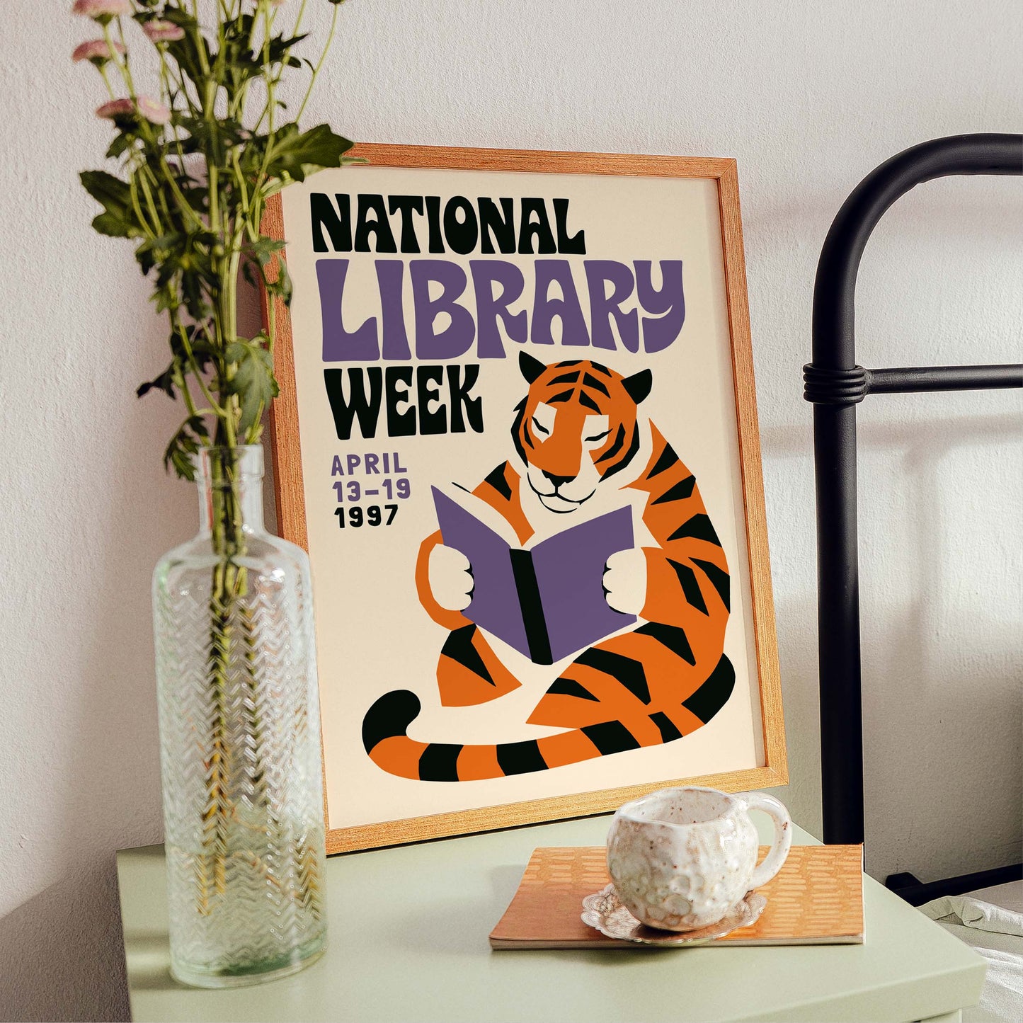 Tiger Reading Poster For Library