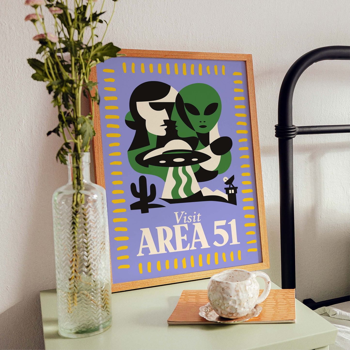 Area 51 Alien Poster Retro Wall Art