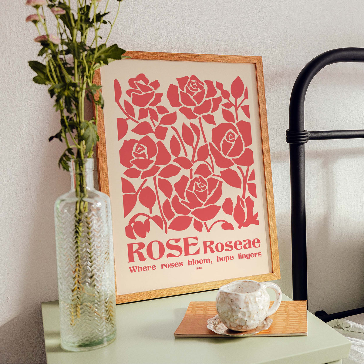 Blush Rose Garden Botaniczny Print