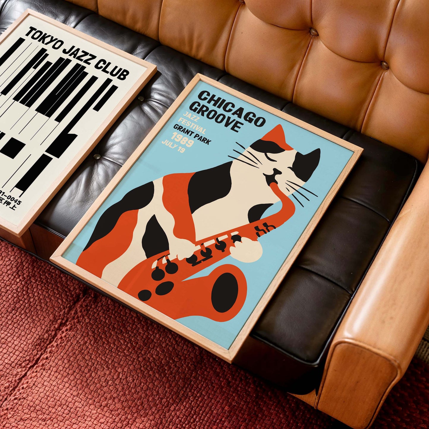 Chicago Groove Jazz Cat Poster