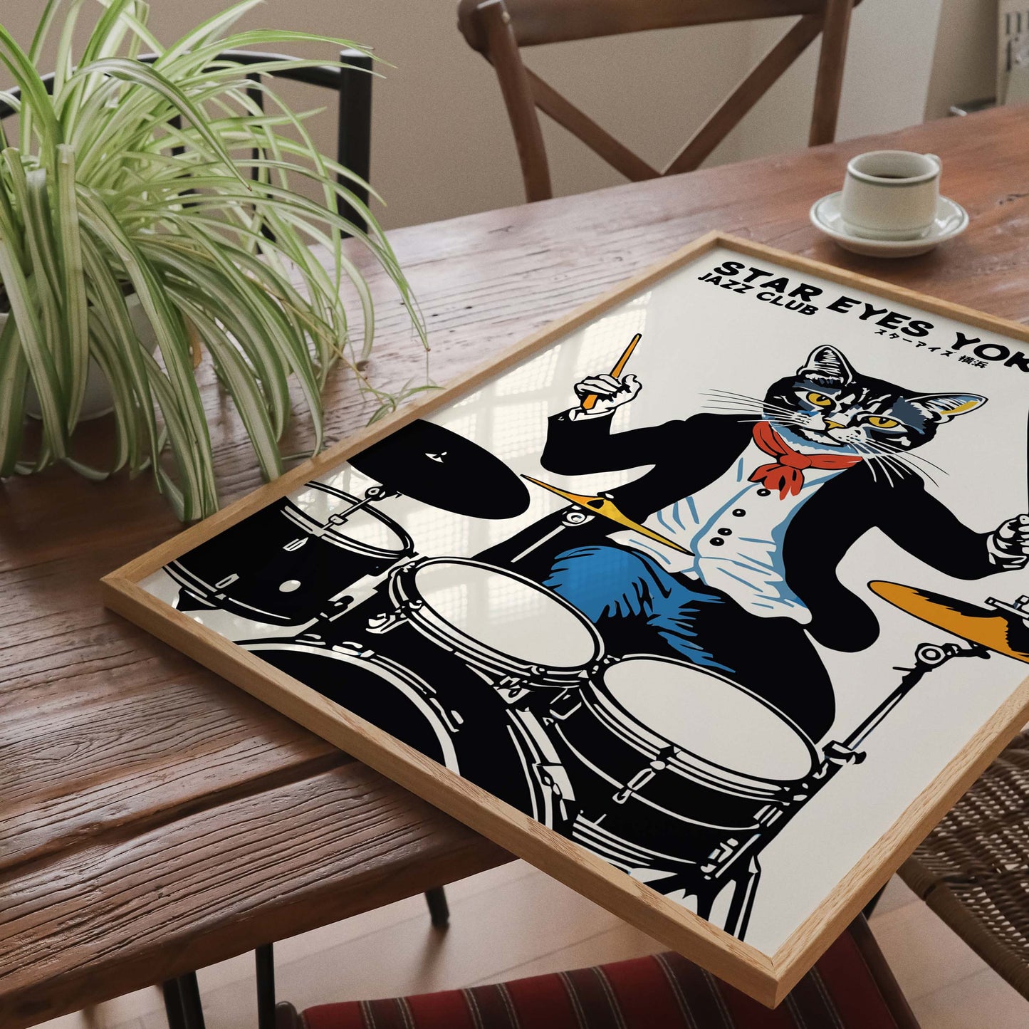 Yokohama Jazz Club Cat Poster Print